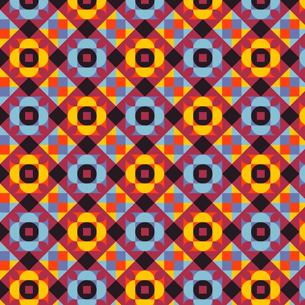 Flat colorful geometric pattern design