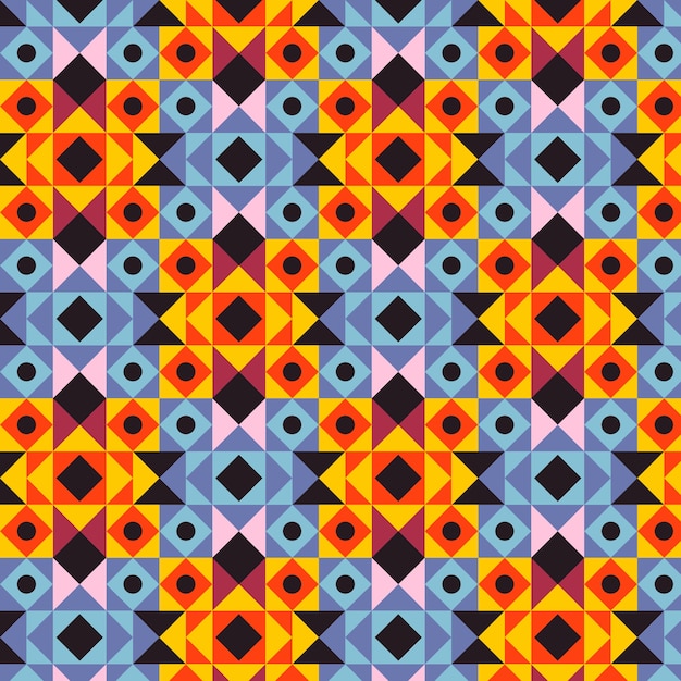 Free Vector flat colorful geometric pattern design