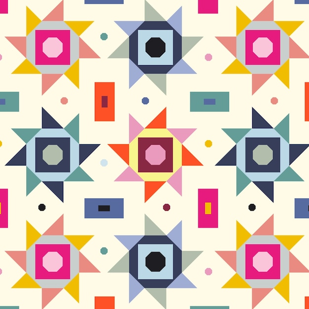 Free Vector flat colorful geometric pattern design