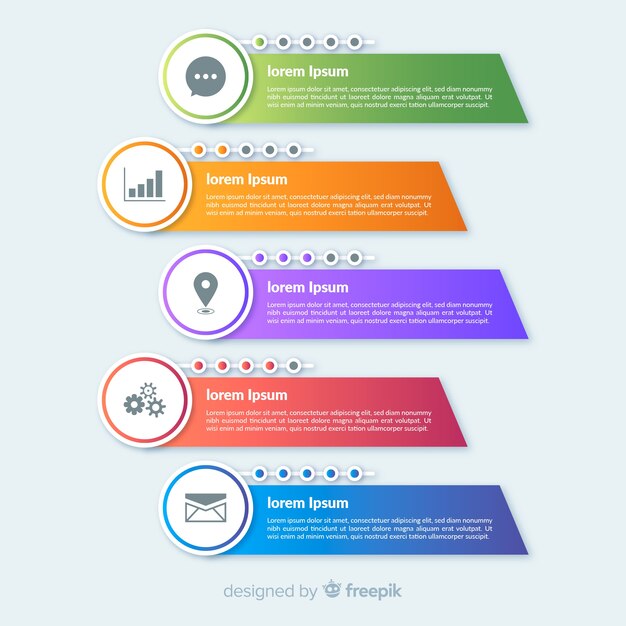 Flat colorful infographic steps