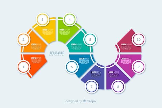 Flat colorful infographic steps