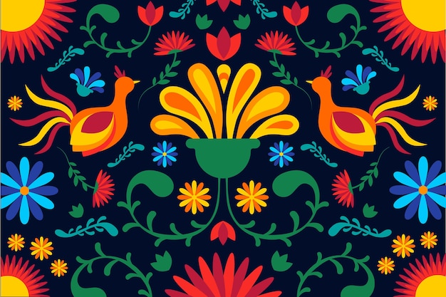 Flat colorful mexican background