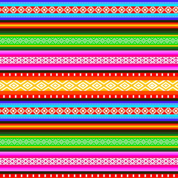 Flat colorful peruvian pattern