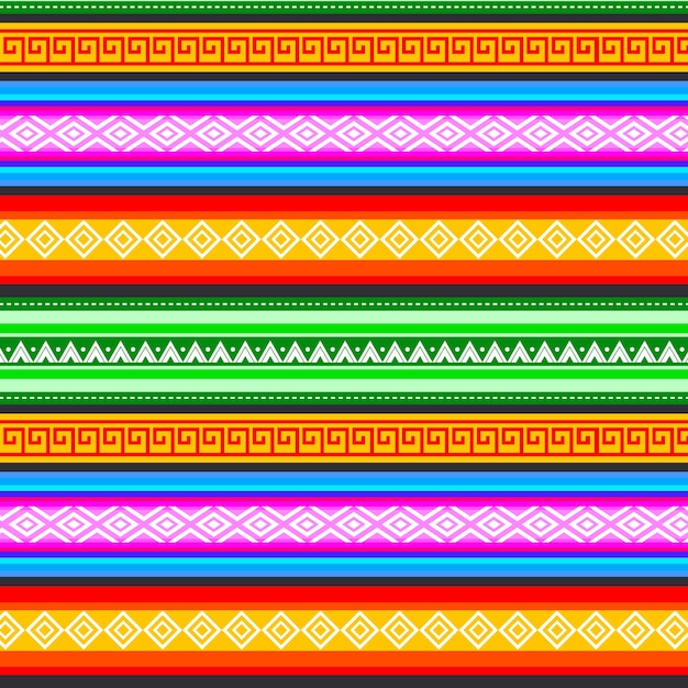 Flat colorful peruvian pattern