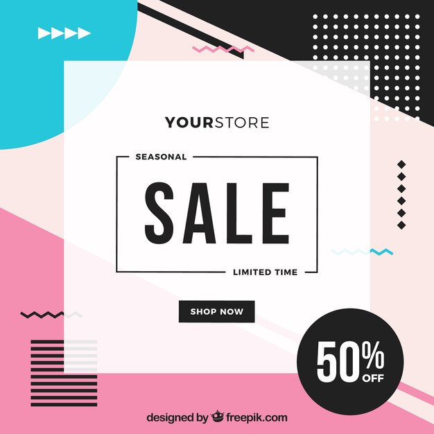 Flat colorful sale background 