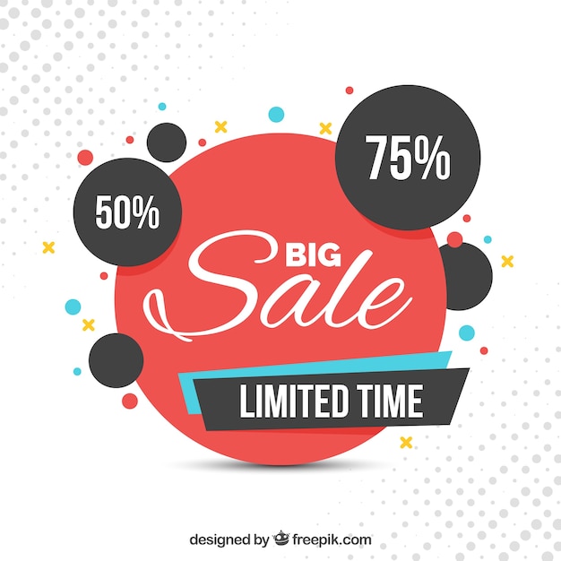 Flat colorful sale background 