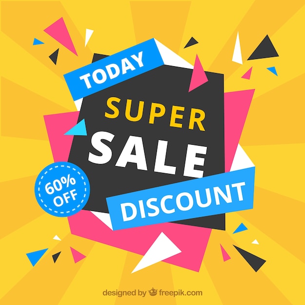 Flat colorful sale background 