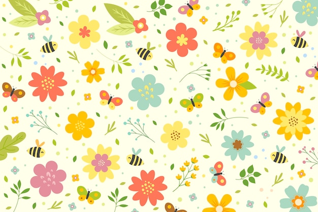 Flat colorful spring background