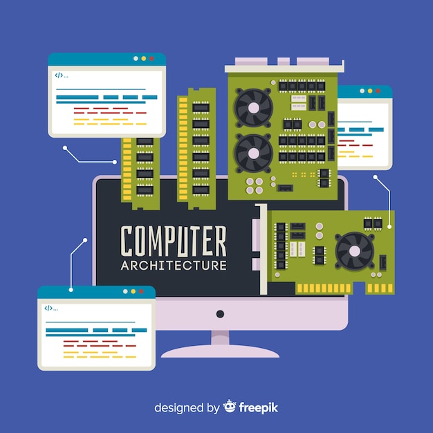 Free Vector flat computer engineering concept