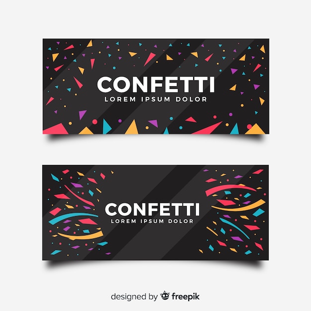 Flat confetti banner