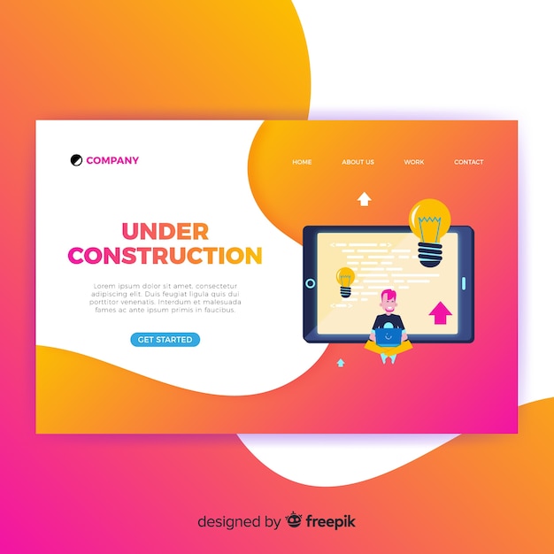 Flat under construction landing page