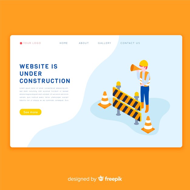 Flat under construction landing page