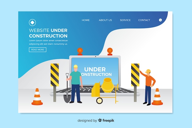 Flat under construction landing page