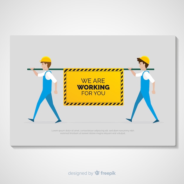 Free Vector flat under construction landing page