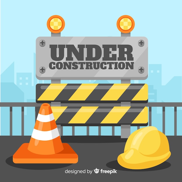 Free Vector flat under construction sign background