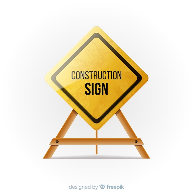 Free Vector flat under construction sign background