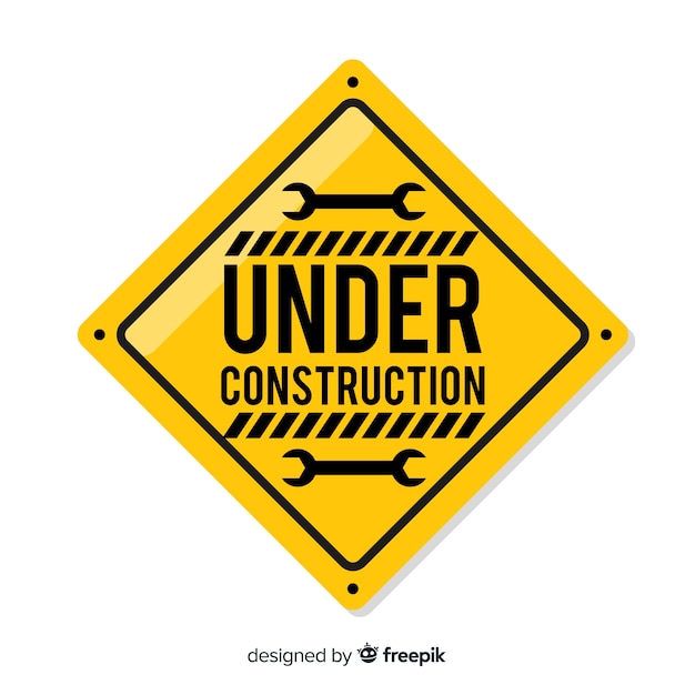 Flat under construction sign background