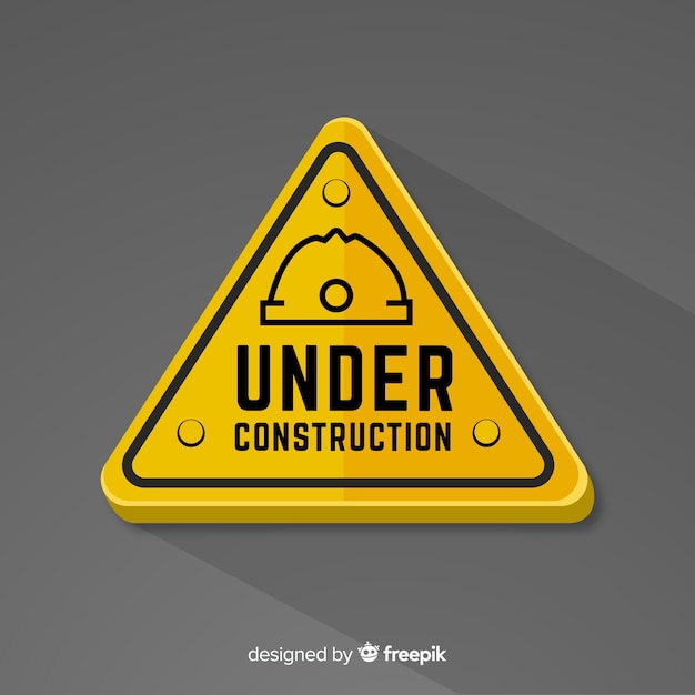 Flat under construction sign background