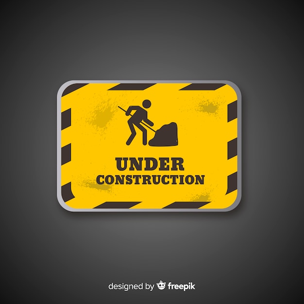 Free vector flat under construction sign background