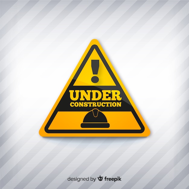 Free vector flat under construction sign background