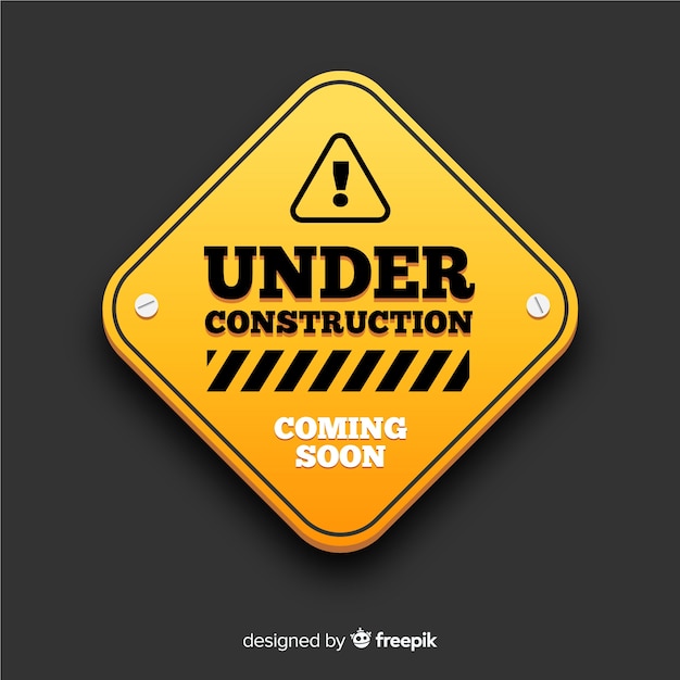 Flat under construction sign background