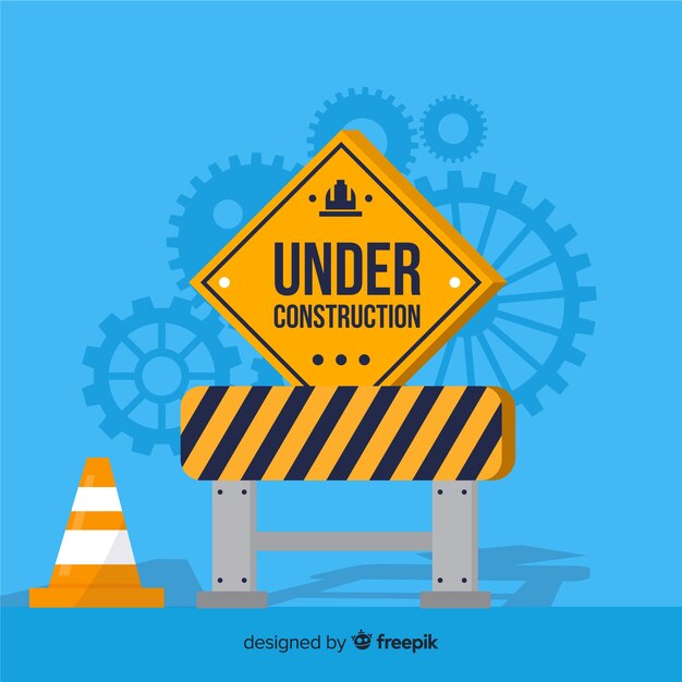 Flat under construction sign