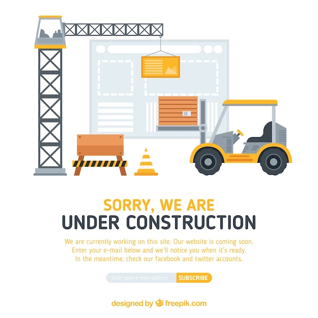 Free Vector flat under construction template