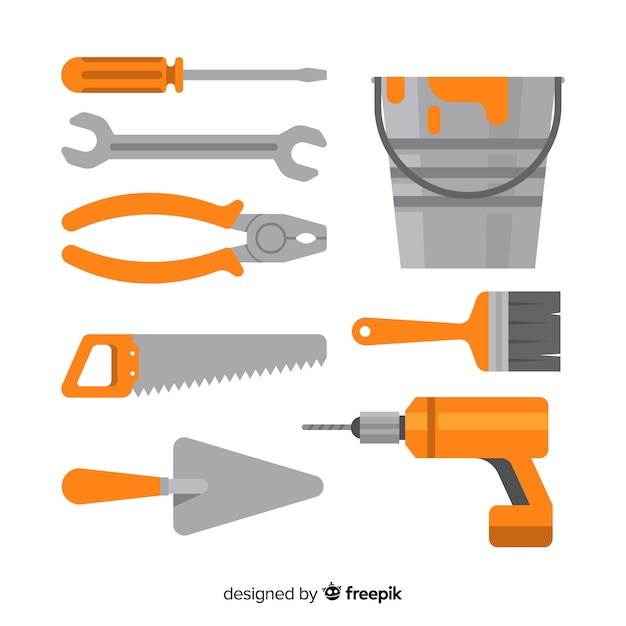 Flat construction tools collection