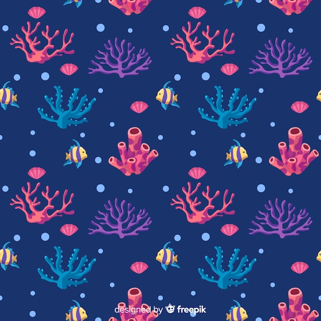 Flat coral pattern 