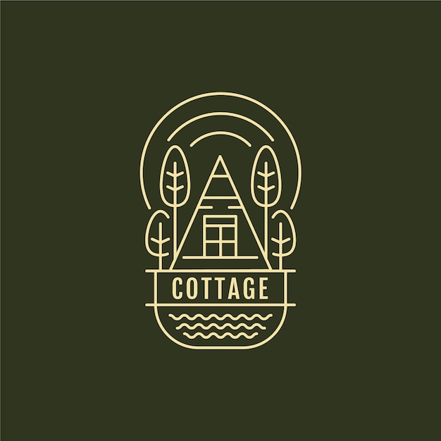 Free Vector flat cottage logo