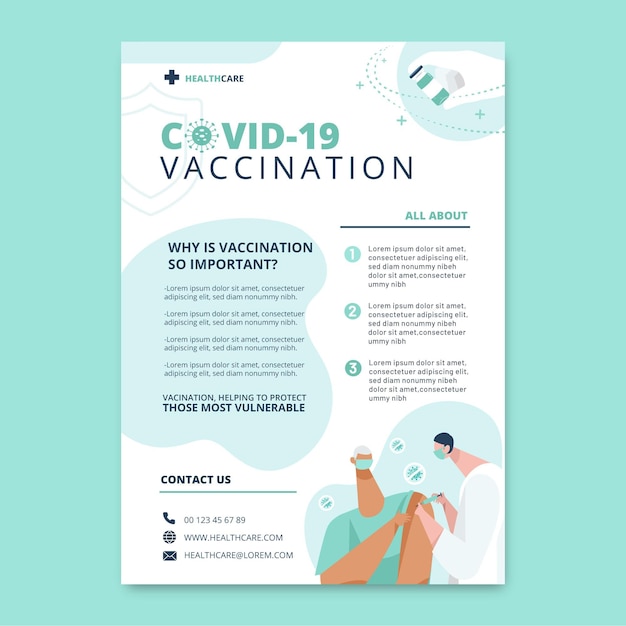 Flat covid19 vaccination flyer