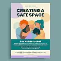 Free vector flat creating a safe space antibullying poster