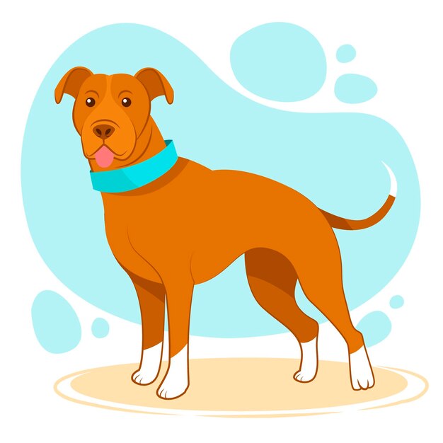 Flat creative pitbull illustration