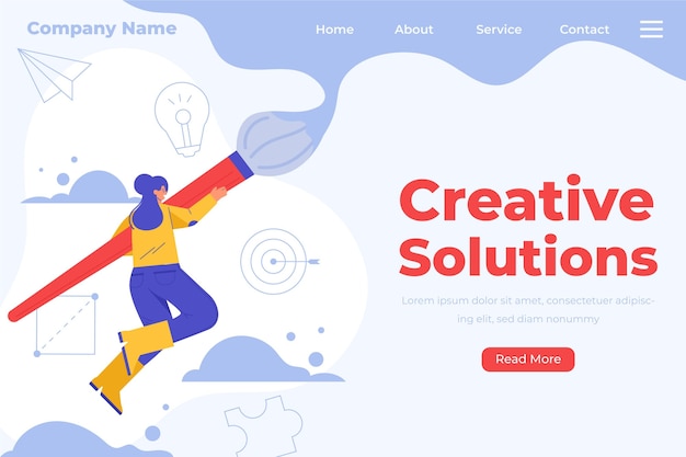 Flat creative solutions landing page