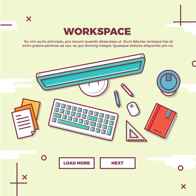 Free Vector flat creative workspace