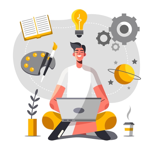 Flat creativity concept illustration