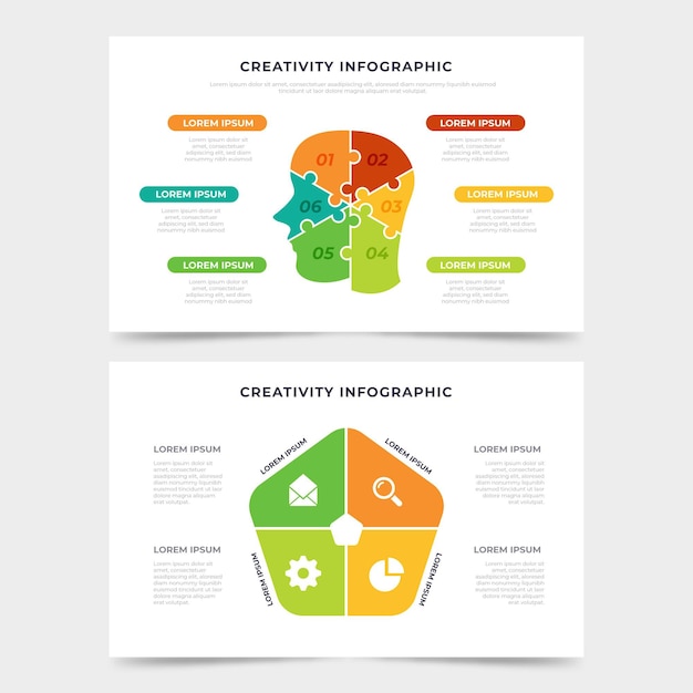 Flat creativity infographics concept