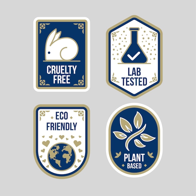 Flat cruelty free badge pack