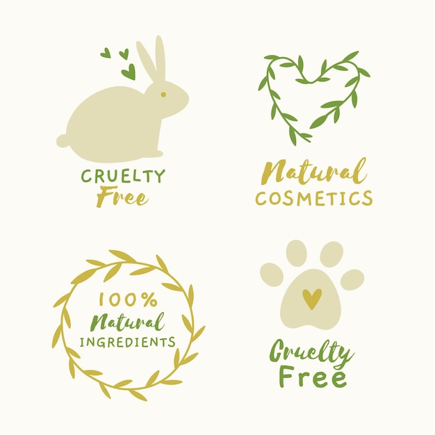 Flat cruelty free badge pack