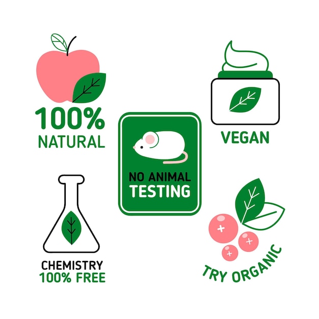 Free Vector flat cruelty free badge set