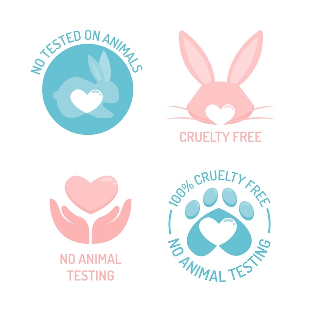 Free Vector flat cruelty free badge set