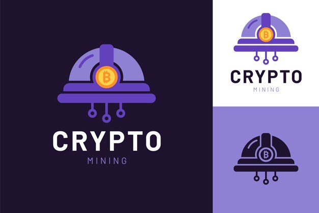 Flat crypto mining logo