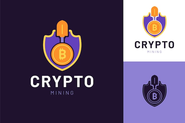 Flat crypto mining logo