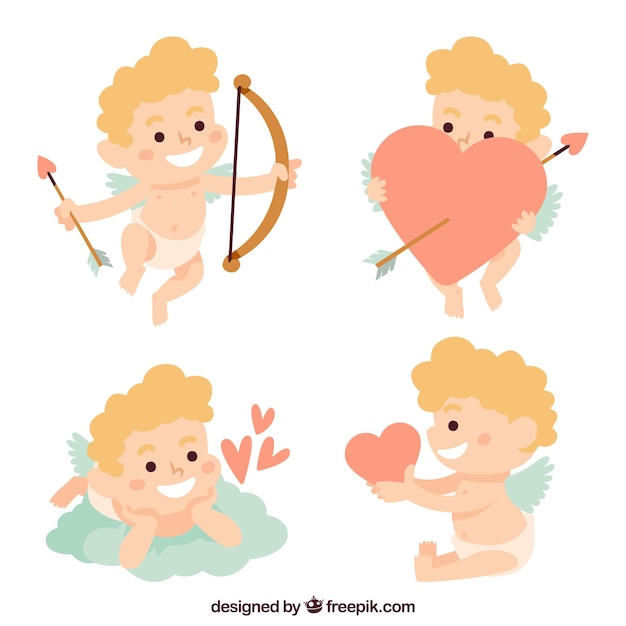 Flat cupid character collection