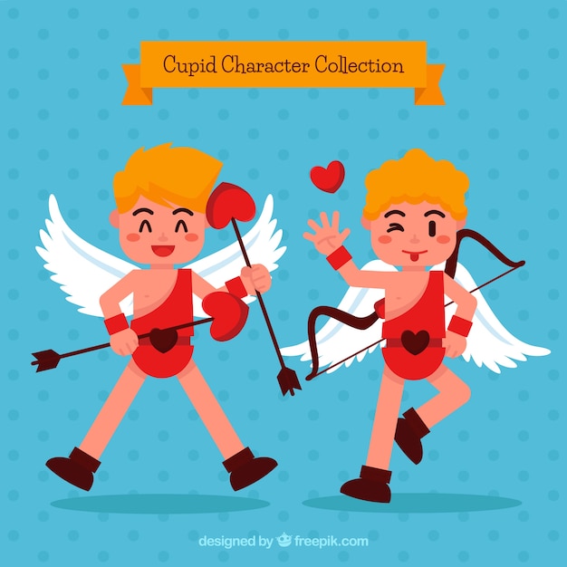 Flat cupid character collection