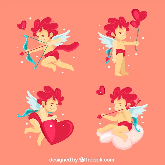 Flat cupid character collection