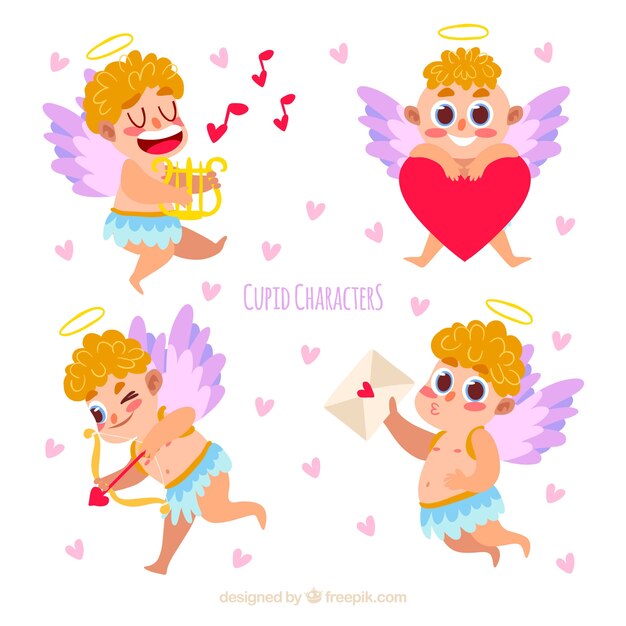 Flat cupid character collection