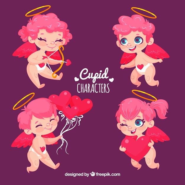 Flat cupid character collection