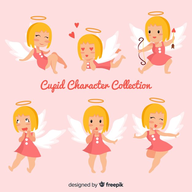 Flat cupid character collection