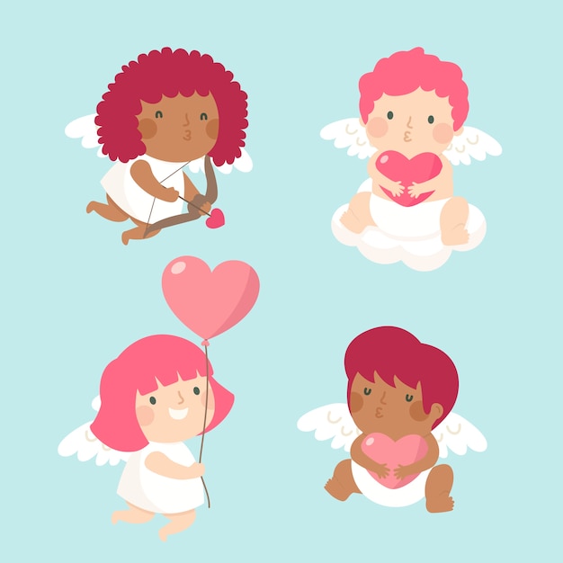 Flat cupid character collection